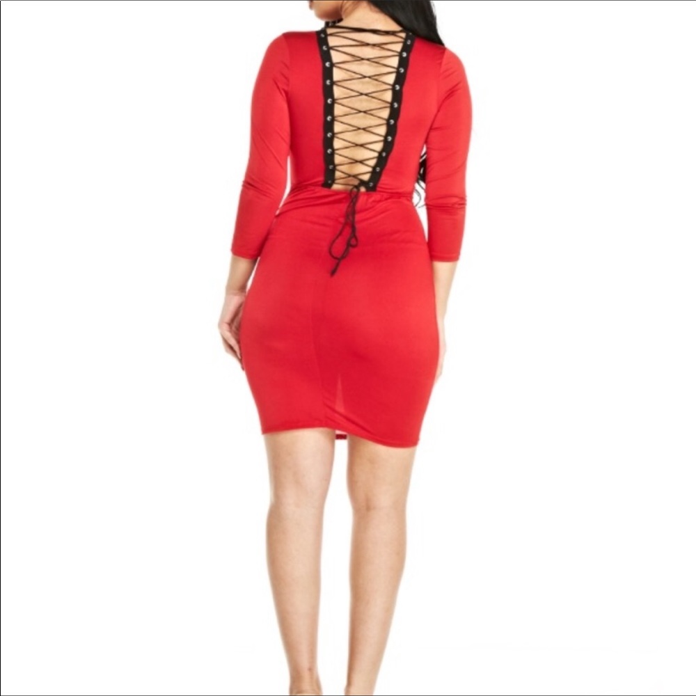 Laced Up Open Back Dress